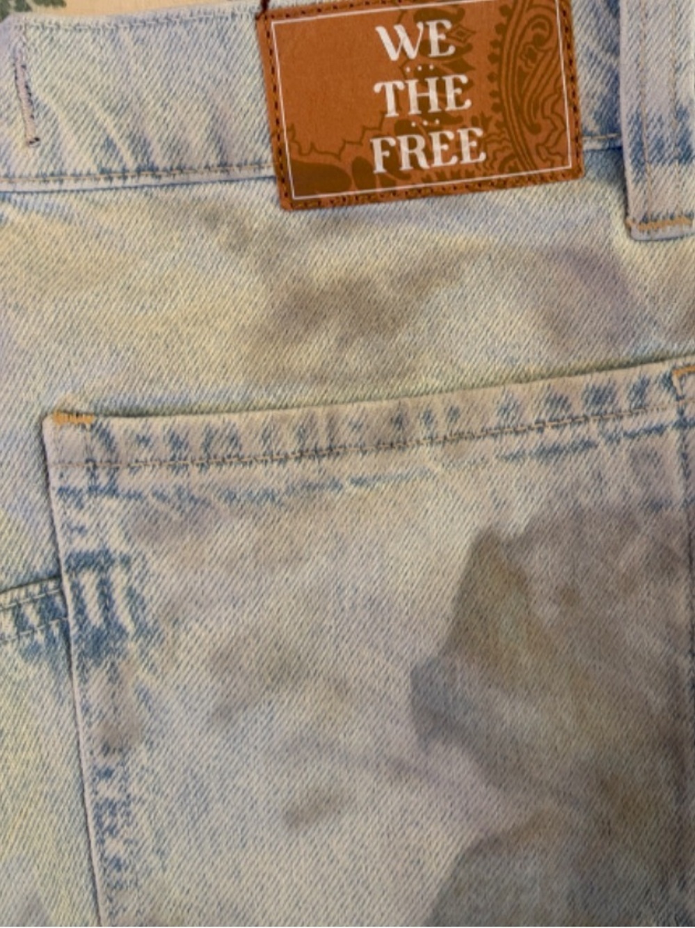 Free People We The Free Tinsley Baggy Printed Jeans Daylight Combo 27 NWOT - Picture 8 of 8